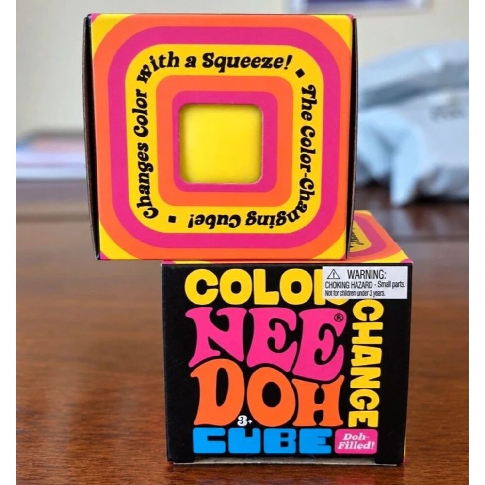 Both! Authentic NeeDoh Color Change Cube Yellow 2 Pack NIB Schylling